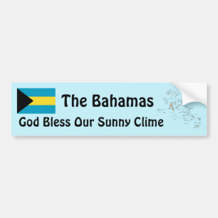 Bahamas Flag and Map Bumper Sticker