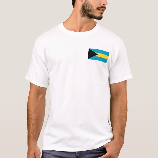 Bahamas Flag and Map T-Shirt (Front)