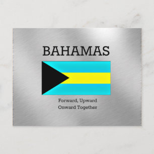 Bahamas flag and motto postcard