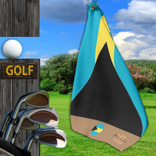 Bahamas flag & Bahamas monogrammed Golf Towel
