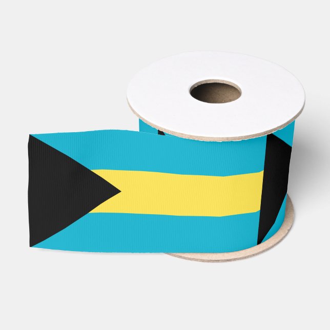 Bahamas Flag & Bahamas travel, holiday/sports Grosgrain Ribbon (Spool)