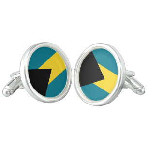 Bahamas Flag Beach Wedding Groom Cufflinks