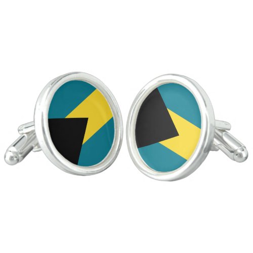 Bahamas Flag Beach Wedding Groom Cufflinks