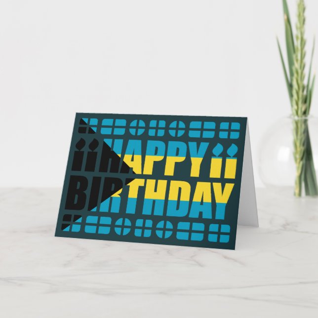 Bahamas Flag Birthday Card (Front)