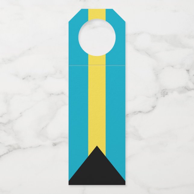 Bahamas flag bottle hanger tag (Front)