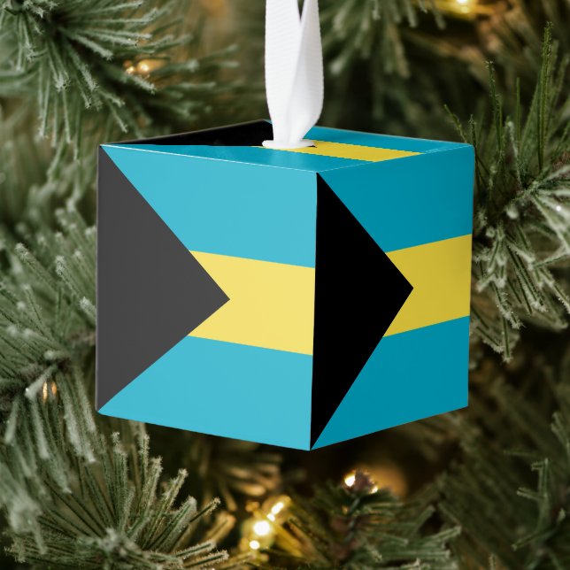Bahamas flag cube ornament (Tree)
