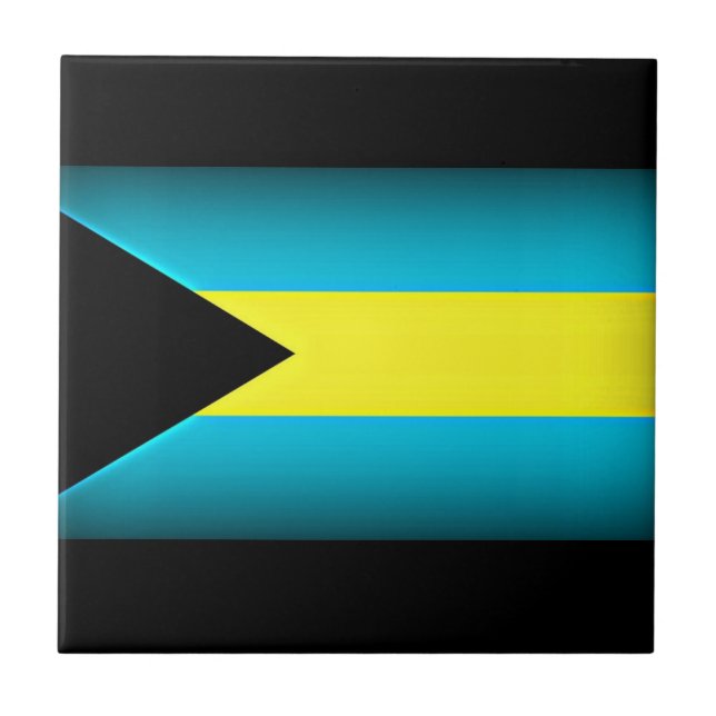 Bahamas Flag Dark Edge Ceramic Tile (Front)