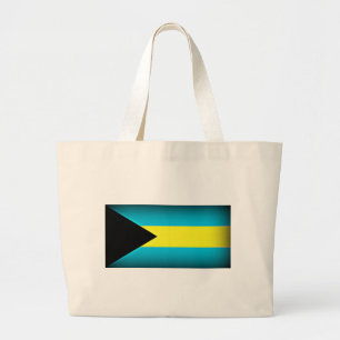 Bahamas Flag Dark Edge Large Tote Bag