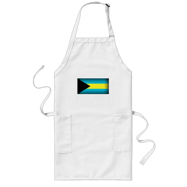 Bahamas Flag Dark Edge Long Apron (Front)