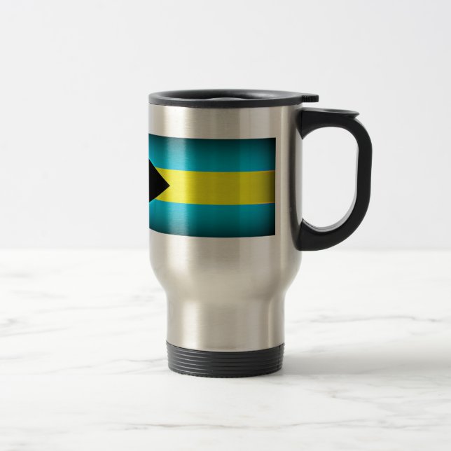 Bahamas Flag Dark Edge Travel Mug (Right)