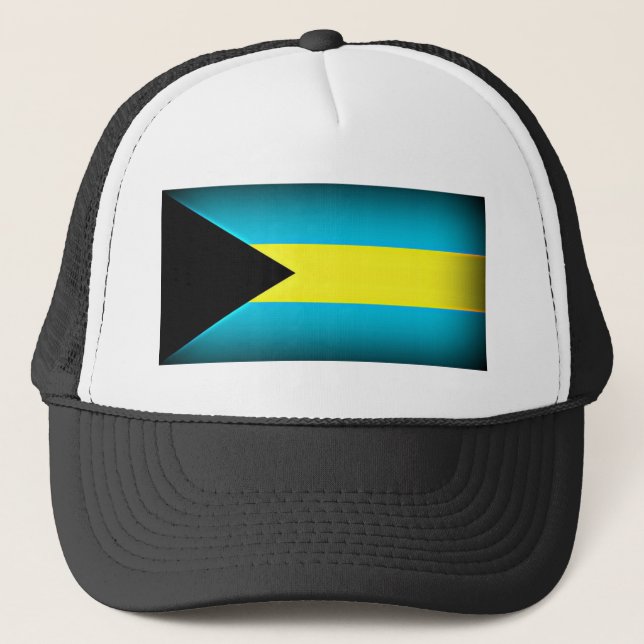 Bahamas Flag Dark Edge Trucker Hat (Front)