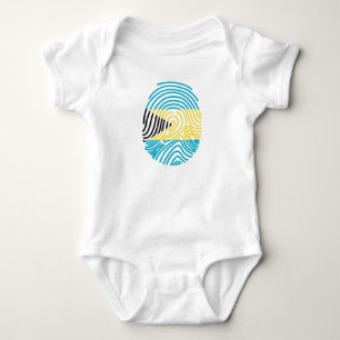 Bahamas Flag Fingerprint Baby Bodysuit