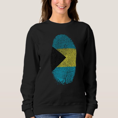 Bahamas Flag Fingerprint It Is In My Dna Bahamians Sweatshirt