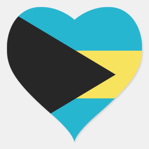 Bahamas Flag Heart Sticker