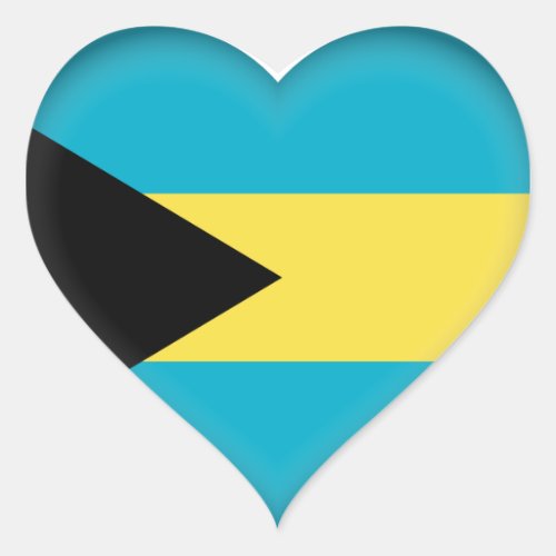 Bahamas Flag Heart Sticker