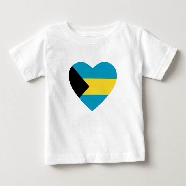 Bahamas Flag Heart T-Shirt (Front)