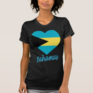 Bahamas Flag Heart T-Shirt