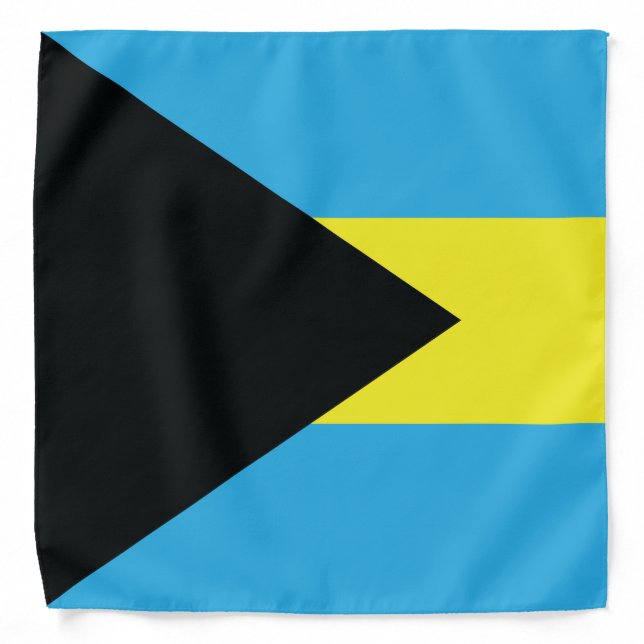 Bahamas Flag in Black, Gold, and Aquamarine Bandana (Front)