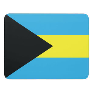 Bahamas Flag in Black, Gold, and Aquamarine Door Sign