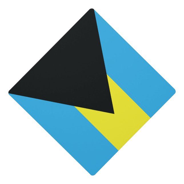 Bahamas Flag in Black, Gold, and Aquamarine Graduation Cap Topper (Front)