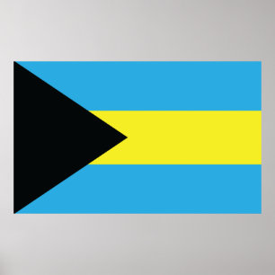 Bahamas Flag in Black, Gold, and Aquamarine Poster