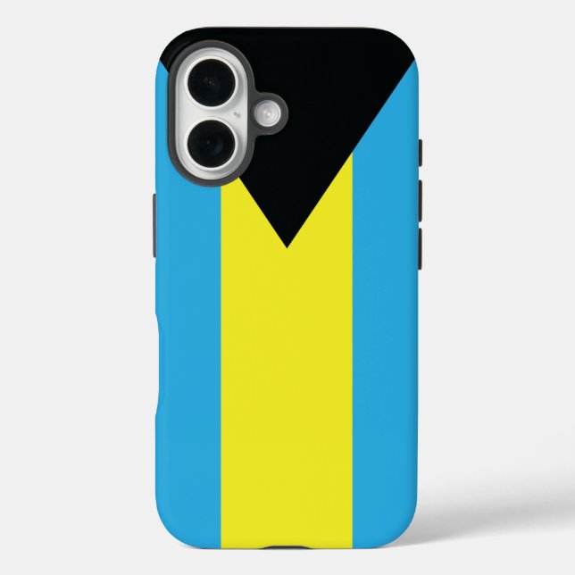Bahamas Flag in Blue, Black, and Yellow Case-Mate iPhone Case (Back)