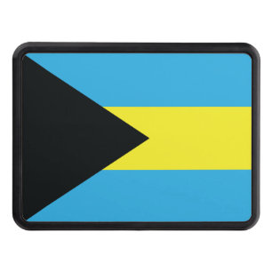 Bahamas Flag in Blue, Black, and Yellow Hitch Cover