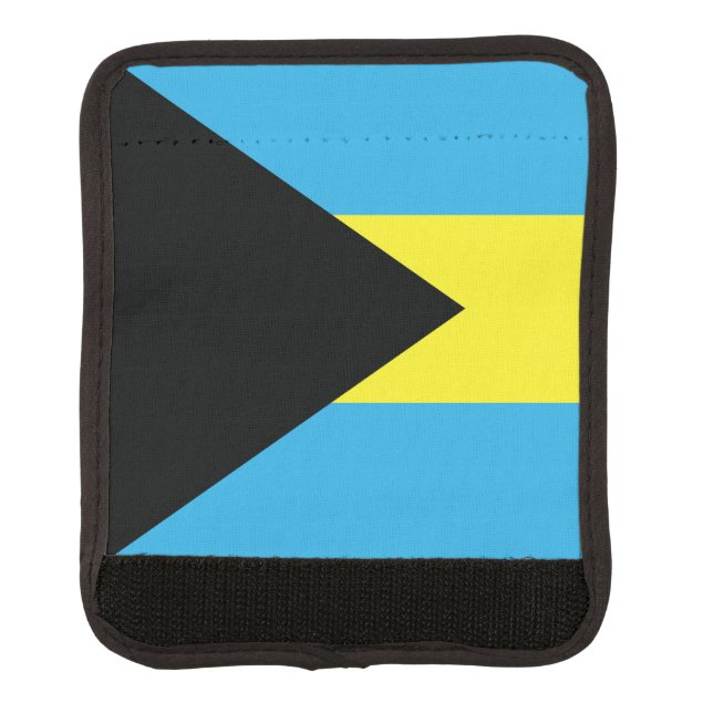 Bahamas Flag in Blue, Black, and Yellow Luggage Handle Wrap (Front)