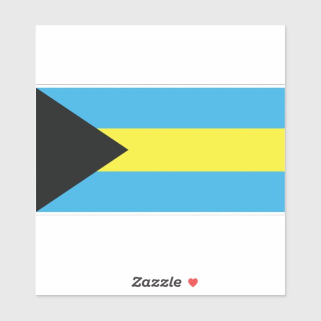 Bahamas Flag in Blue, Black, and Yellow Sticker (Sheet)