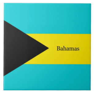 Bahamas flag, labeled ceramic tile