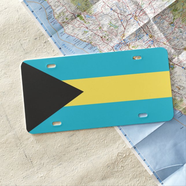 Bahamas Flag License Plate (In Situ)