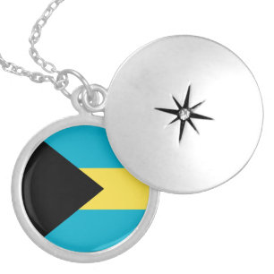 Bahamas flag locket necklace