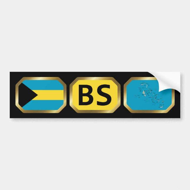Bahamas Flag Map Code Bumper Sticker (Front)