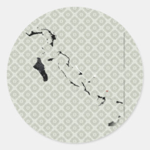Bahamas Flag Map full size Classic Round Sticker