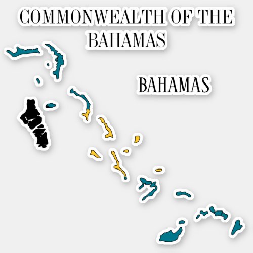 Bahamas Flag Map Sticker