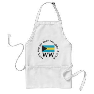 BAHAMAS Flag MONOGRAM Customized Scripture Adult Apron