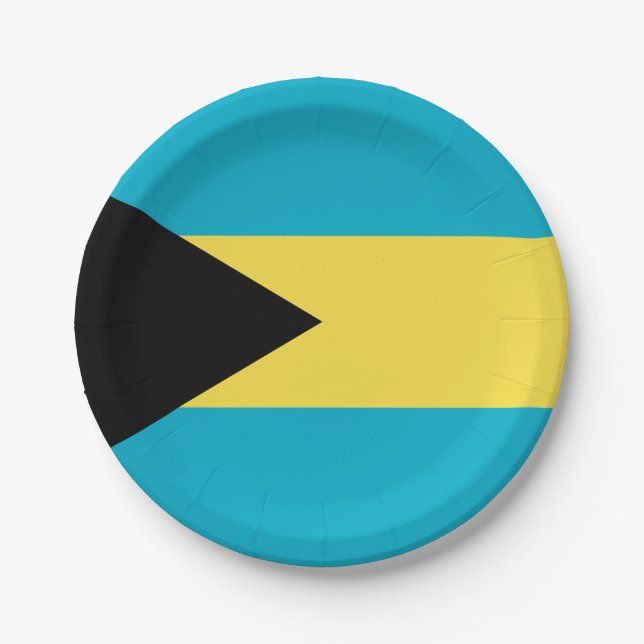 Bahamas Flag Paper Plates (Front)