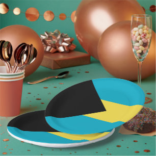 Bahamas flag paper plates