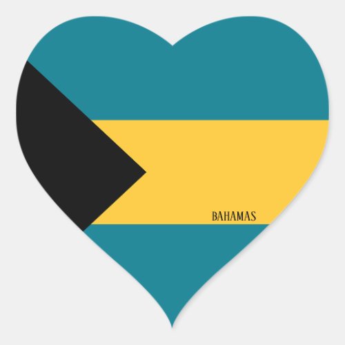 Bahamas Flag Patriotic Heart Sticker