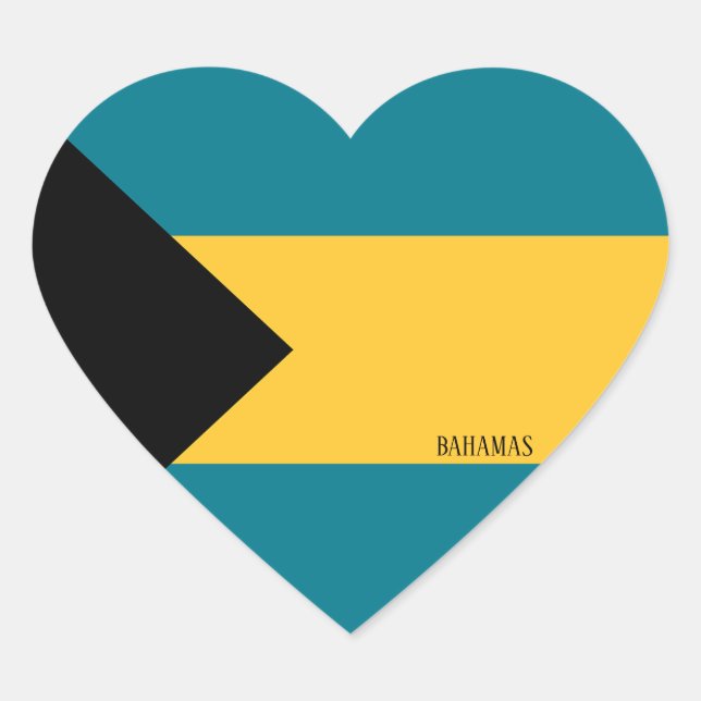 Bahamas Flag Patriotic Heart Sticker (Front)