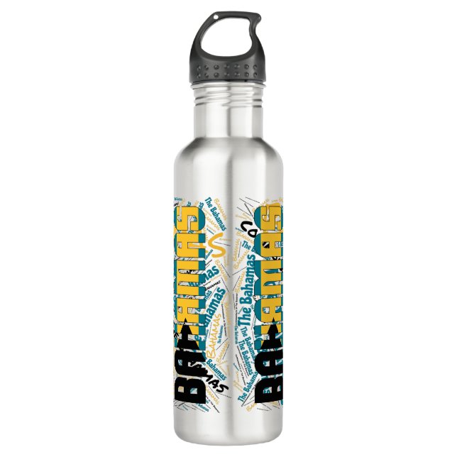 Bahamas Flag Patriotic Stainless Steel Water Bottle (Front)