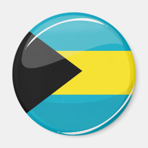 Bahamas Flag Round and Glossy Magnet