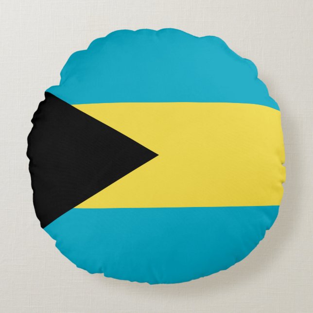 Bahamas Flag Round Pillow (Front)