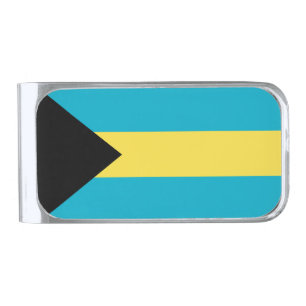 Bahamas flag silver finish money clip