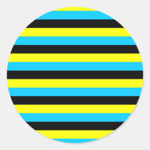 bahamas flag stripes classic round sticker