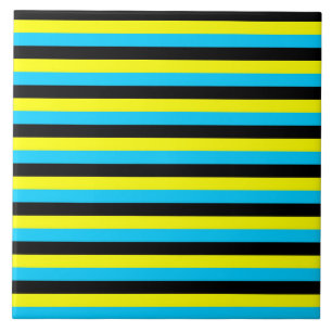bahamas flag stripes country pattern blue yellow b ceramic tile