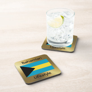 Bahamas Flag+Text Coaster