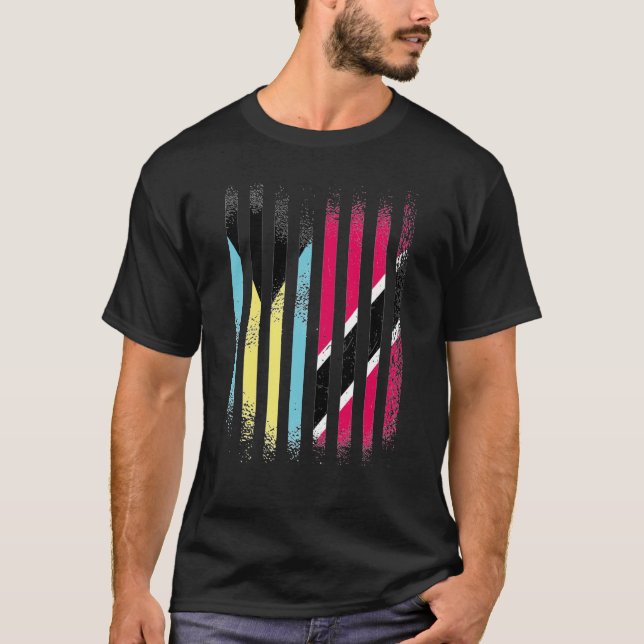 Bahamas Flag Trinidad&Tobago Grown Country Flags S T-Shirt (Front)