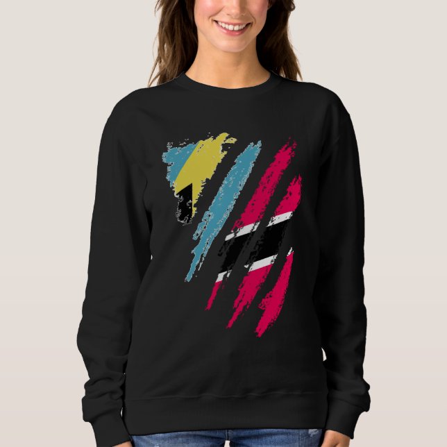 Bahamas Flag Trinidad&Tobago Grown Patriot Country Sweatshirt (Front)
