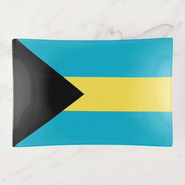 Bahamas flag trinket tray (Front)
